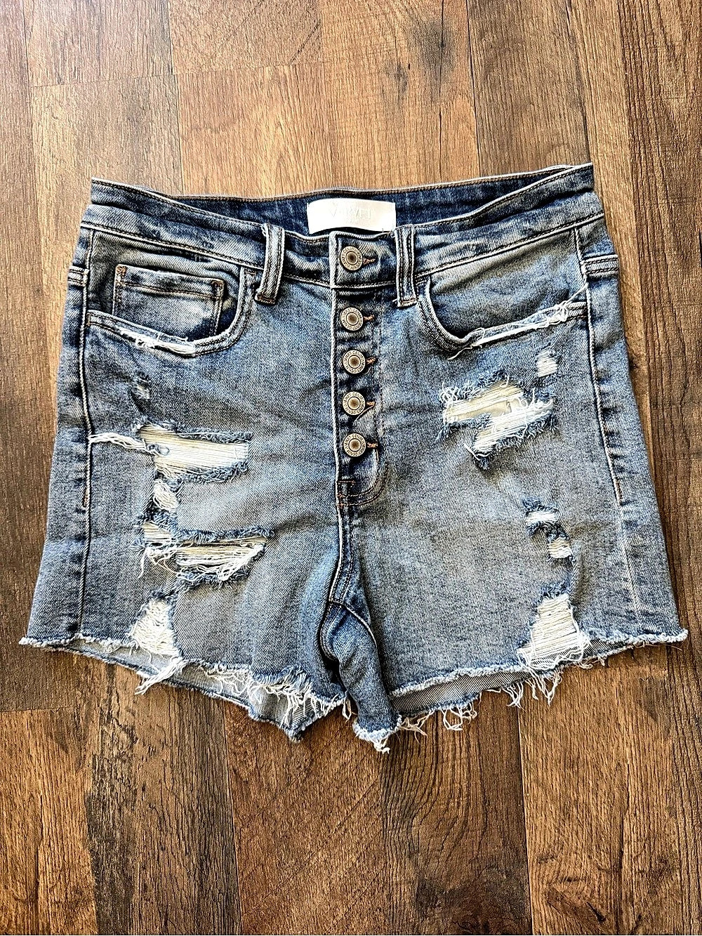 Vervet Distressed Denim Jean Shorts Blue Small